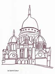 fiche de coloriage sur le sacré coeur