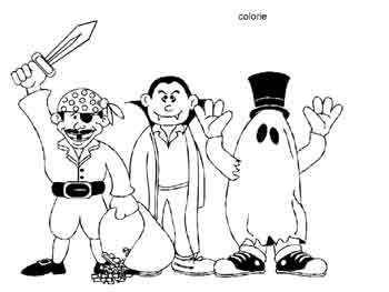 coloriage depirate, fantôme et dracula