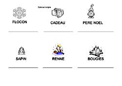 fiche d'écriture majuscule de noms sur Noël