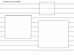 fiche pour compléter des lignes horizontales dans des carrés