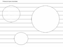 fiche pour compléter des lignes horizontales dans des ronds