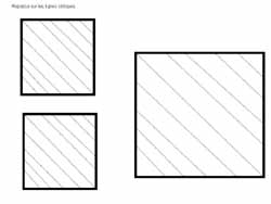 fiche pour compléter des lignes obliques en dehors des carrés