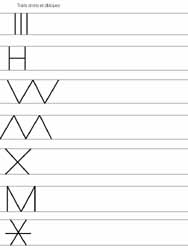 fiche avec des lignes verticales, horizontales, et obliques