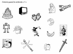 fiche de phonologie ou l'on doit colorier les images représentant un mot commencant par f
