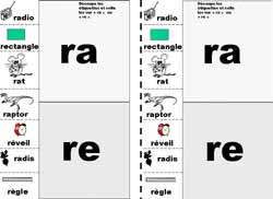 fiche de lecture pour distinguer ra et re début de mot