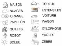 fiches avec un abécédaire en capitales d'imprimerie