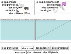 fiche ou il faut reconnaitre des mots en s'aidant d'un modèle