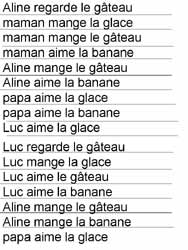 fiche avec phrases à lire