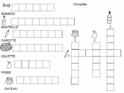 fiche de mots croisés avec des aliments