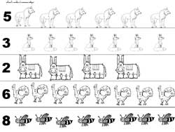 fiche pour dénombrer de 3 à 8