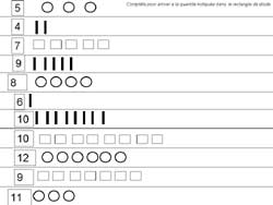 fiche de mathématiques pour dessiner les objets manquants pour arriver à la quantité demandée jusqu'à 12