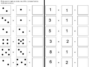 fiche pour additionner 2 dés