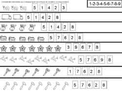 fiche pour compter et faire correspondre le bon chiffre à la quantité