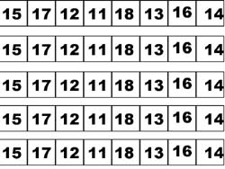 fiche de math pour remettre des nombres dans le bon ordre de 11 à 18