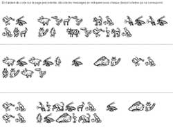 fiche de math avec une phrase en lettres codées à decripter