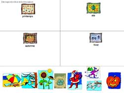 exercice sur les saisons, coller les images représant chaque saison