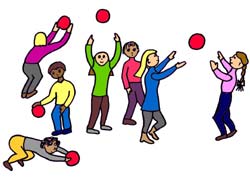image représentant des enfants faisant du sport et jouant au ballon
