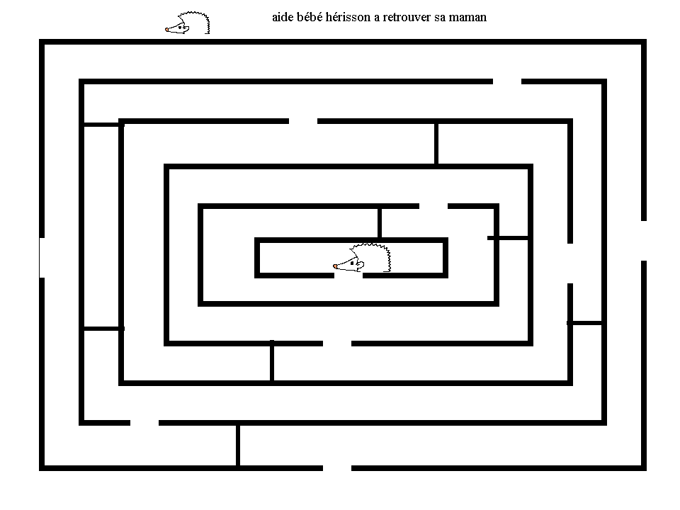 labyrinthe de niveau difficile avec un hérisson