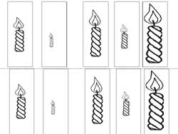 fiche de math pour ordonner 5 bougies