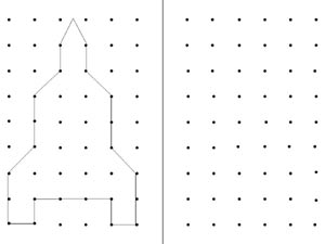 reproduire une fusée en reliant des point