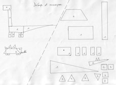 fiche pour reproduire dinosaure avec des formes géométriques