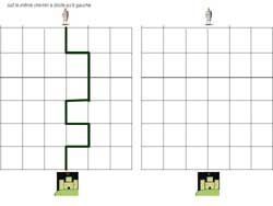 fiche pour reproduire un chemin sur un quadrillage avec un château