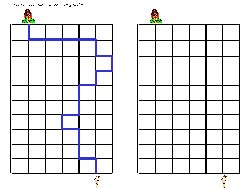 fiche pour reproduire un chemin sur un quadrillage avec un clown