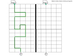 fiche pour reproduire un chemin sur un quadrillage avec un animal