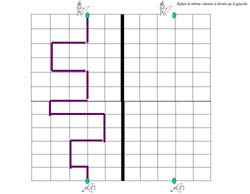 fiche pour reproduire un chemin sur un quadrillage avec un chevalier