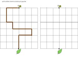 fiche pour reproduire un chemin sur un quadrillage avec un escargot