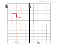 fiche pour reproduire un chemin sur un quadrillage avec un chat