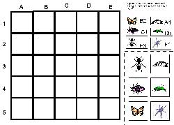 fiche pour coller des insectes dans un tableau en reproduisant un modèle