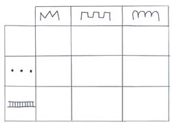 fiche de tableau à double entrée avec des couronnes