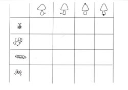 tableau à double entrée avec positions et animaux de 16 cases