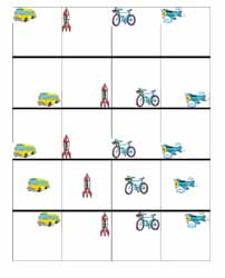 images pour tableau à double entrée avec objets et positions de 16 cases