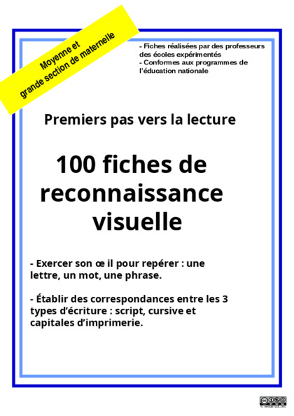 fichier de 100 fiches de reconnaissance visuelle