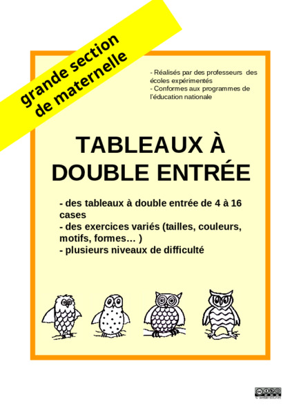 fichier avec des tableaux à double entrée