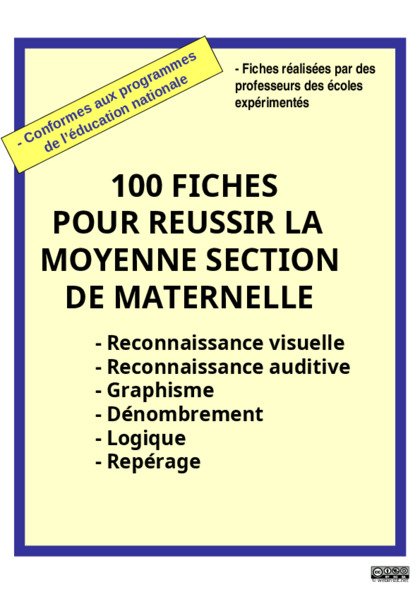 fichier de 100 fiches pour réussir la moyenne section de maternelle